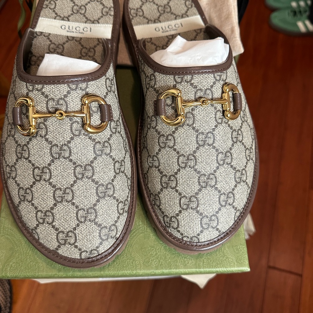 Gucci Monogram Horsebit Loafers